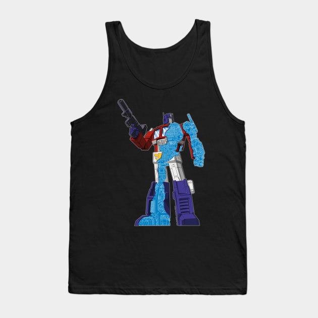 Optimus Prime - Écorché (blueprint v1) Tank Top by NDVS